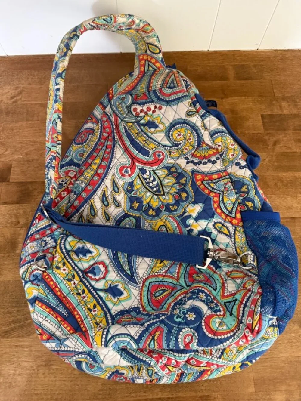 Vera Bradley Marina Paisley Sling Tennis Backpack Bookbag Travel